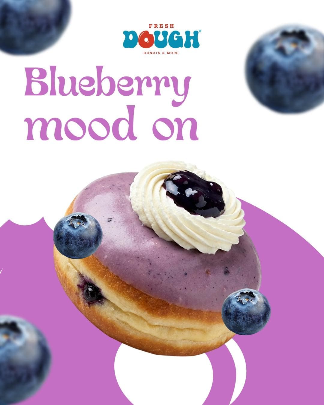Blueberry cream donut